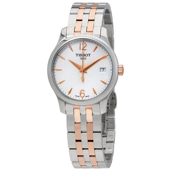 NWT Authentic Tissot Tradition White Dial Women's Watch - Picture 1 of 3